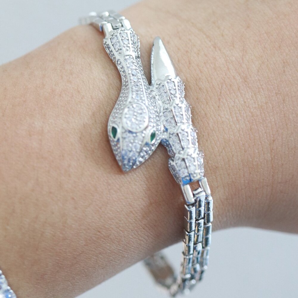 Snake CZ Diamond Tennis Bracelet